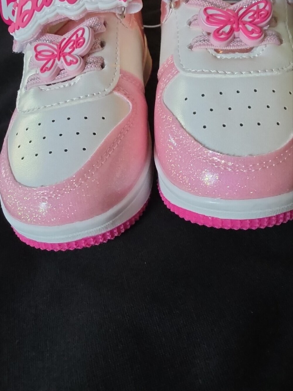 Barbie Pink and White Butterfly Velcro Sneakers - Picture 11 of 11
